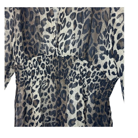 SOLD sheer silk cheetah print long sleeve shirt inc international concepts 14 - Picture 11 of 15